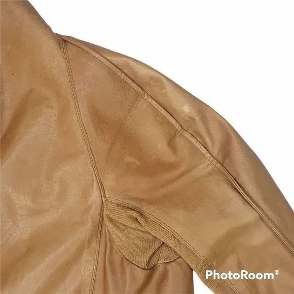 Rick Owens Calf Leather Asymmetrical Zip Jacket in Tan Honey Size 4 - Picture 14 of 16